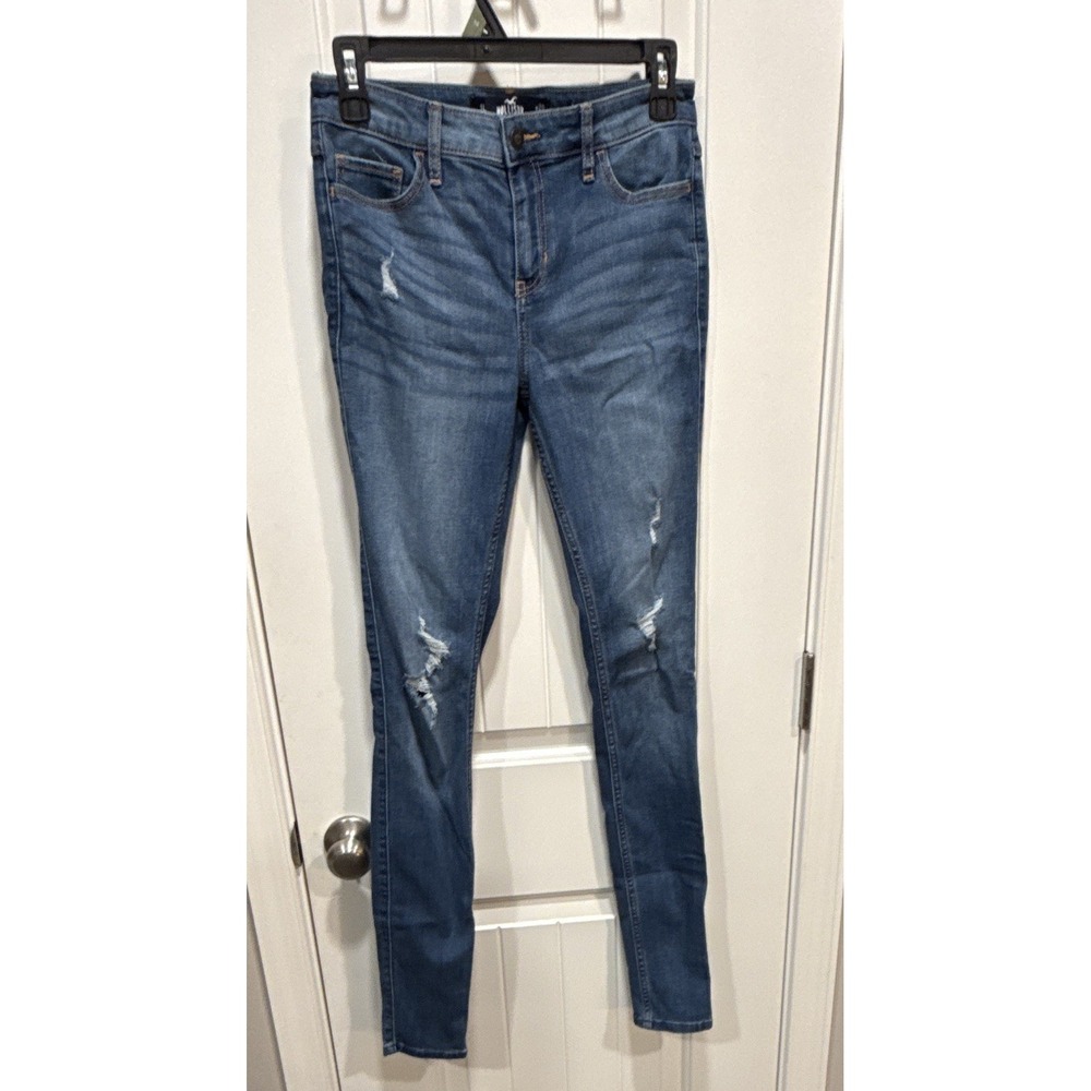 Hollister Women's Mid-Rise Super Skinny Classic Stretch Distressed Jeans W26 L32